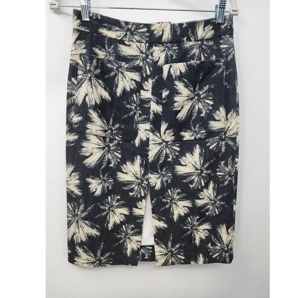 L'Agence Palm-Tree-Print Pencil Skirt Size 8‎